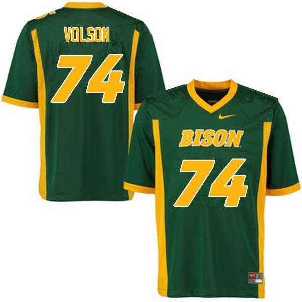 Men #74 Tanner Volson North Dakota State Bison College Football Jerseys Sale-Green